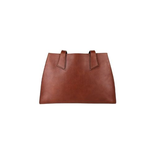 Serova Brown Leather Elle Tote Bag Minimalist Luxury Carry All for Women