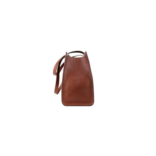 Serova Brown Leather Elle Tote Bag Minimalist Luxury Carry All for Women